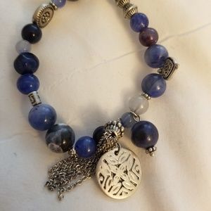 Blue and silver bracelet